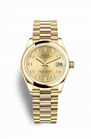 Swiss Replica Rolex Datejust 31 278248 Champagne diamonds Watch