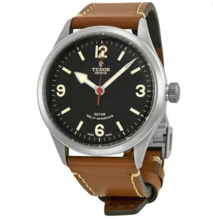 Tudor Heritage Ranger Automatic Black Dial Brown Leather Men's W
