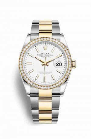 Swiss Replica Rolex Datejust 36 Yellow 126283RBR White Dial Watch