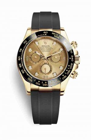 Swiss Replica Rolex Cosmograph Daytona 116518LN Champagne diamonds Watch