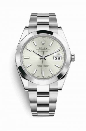 Swiss Replica Rolex Datejust 41 Oystersteel 126300 Silver Dial Watch