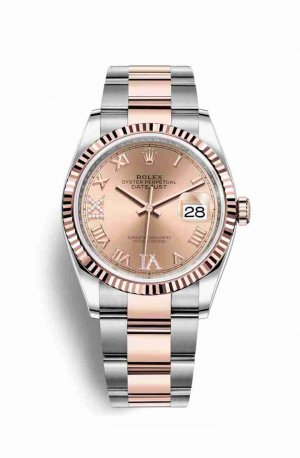 Swiss Replica Rolex Datejust 36 Everose gold 126231 Rose diamonds Watch