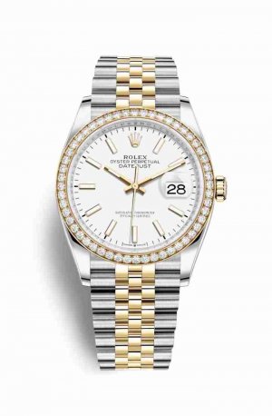 Swiss Replica Rolex Datejust 36 Yellow 126283RBR White Dial Watch
