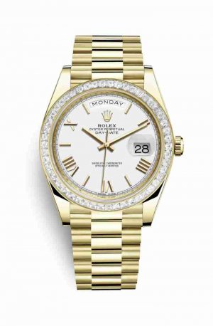 Swiss Replica Rolex Day-Date 40 228398TBR White Dial Watch