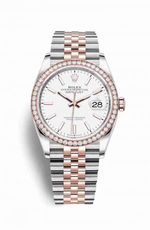Swiss Replica Rolex Datejust 36 Everose gold 126281RBR White Dial Watch