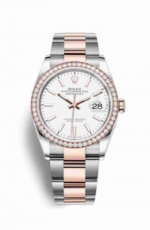 Swiss Replica Rolex Datejust 36 Everose gold 126281RBR White Dial Watch