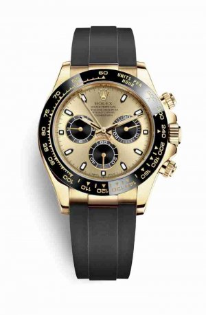 Swiss Replica Rolex Cosmograph Daytona 116518LN Champagne black Dial Watch