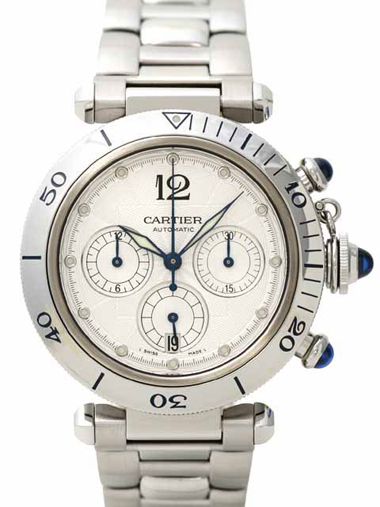 Cartier Pasha 38mm Chronograph W31030H3 Watch